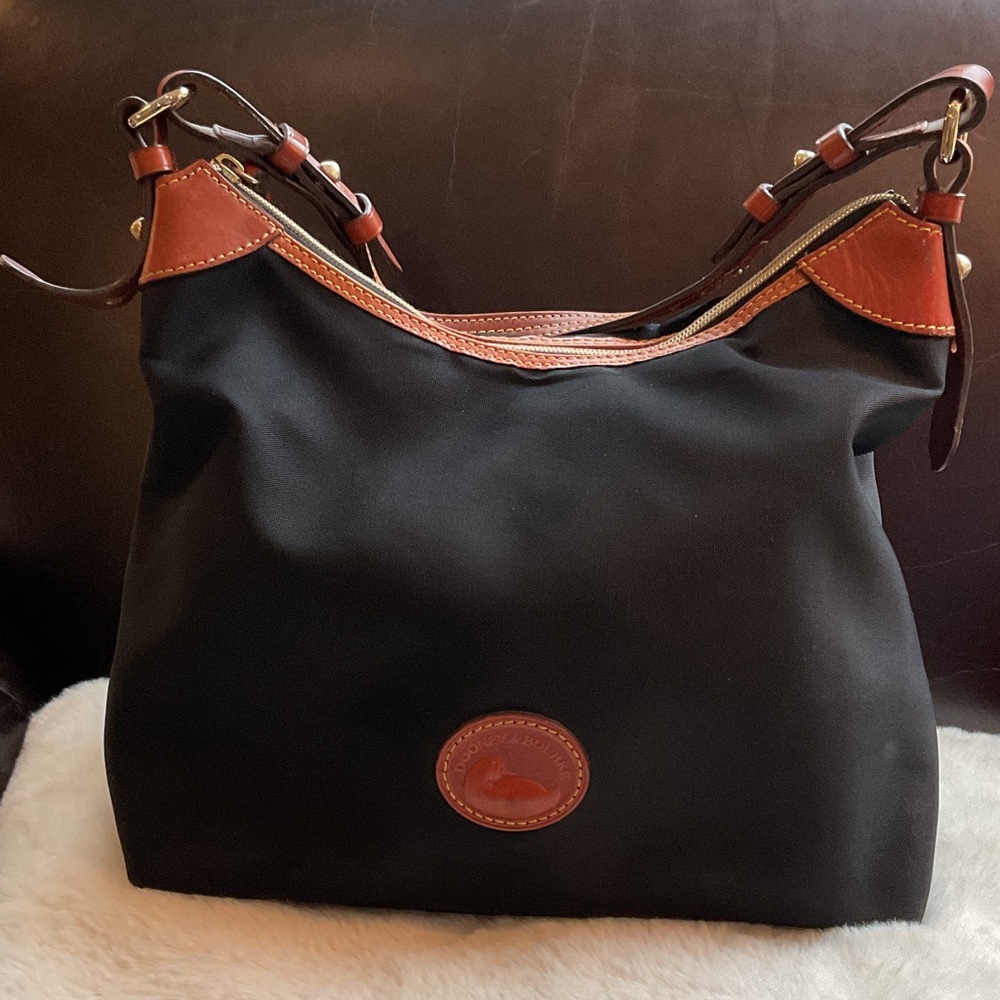 Dooney & Bourke Black and Brown Hobo Bag